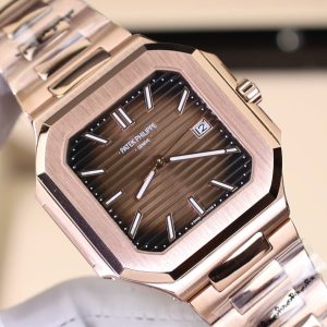 Đồng Hồ Patek Philippe Cubitus 5821 Rep 11 Mạ Vàng Hồng Mặt Chocolate (7)