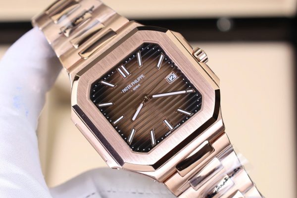 Đồng Hồ Patek Philippe Cubitus 5821 Rep 11 Mạ Vàng Hồng Mặt Chocolate (7)