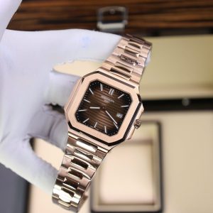 Đồng Hồ Patek Philippe Cubitus 5821 Rep 11 Mạ Vàng Hồng Mặt Chocolate (4)