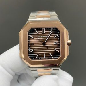 Đồng Hồ Patek Philippe Cubitus 5821 Replica 1 1 Demi Rose Mặt Chocolate 43mm (2)