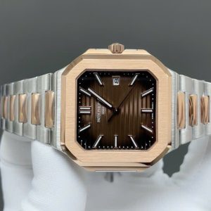 Đồng Hồ Patek Philippe Cubitus 5821 Replica 1 1 Demi Rose Mặt Chocolate 43mm (2)