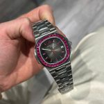 Đồng Hồ Patek Philippe Nautilus 5711 Replica 11 Viền Đính Ruby Đỏ 40mm (2)