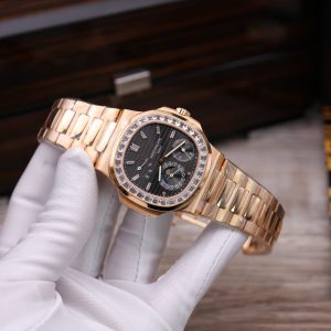 Đồng Hồ Patek Philippe Nautilus 5724R Chế Tác Bọc Vàng Thật Đính Đá Swarovski GRF 40mm (2)