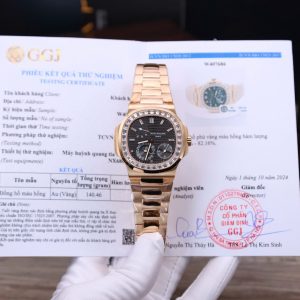 Đồng Hồ Patek Philippe Nautilus 5724R Chế Tác Bọc Vàng Thật Đính Đá Swarovski GRF 40mm (2)