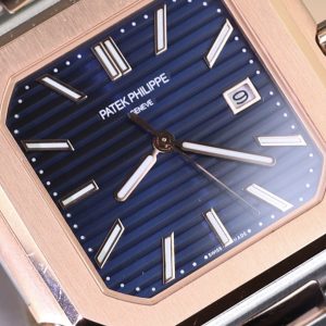 Đồng Hồ Patek Philippe Replica 11 Cubitus 5821 Demi Vàng Hồng Mặt Xanh Blue (3)