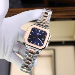 Đồng Hồ Patek Philippe Replica 11 Cubitus 5821 Demi Vàng Hồng Mặt Xanh Blue (3)