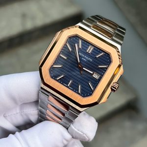 Đồng Hồ Patek Philippe Replica 11 Cubitus 5821 Demi Vàng Hồng Mặt Xanh Blue 43mm (2)