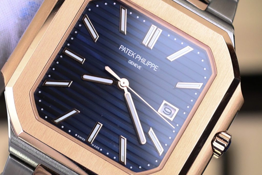 Đồng Hồ Patek Philippe Replica 11 Cubitus 5821 Demi Vàng Hồng Mặt Xanh Blue (3)