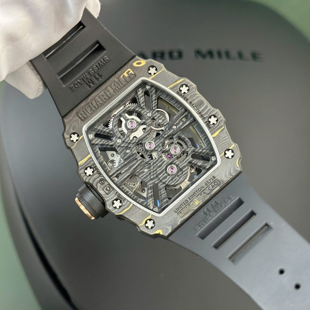 Đồng Hồ Richard Mille Tourbillon RM12-01 Vỏ Carbon TPT Siêu Nhẹ 39 (12)