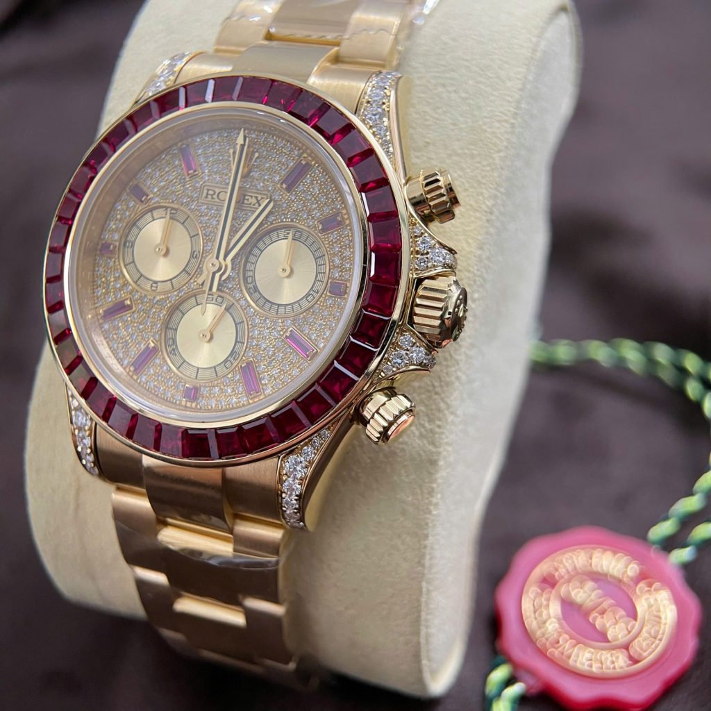 Đồng Hồ Rolex Chế Tác Daytona 126598TRU Vàng 18K Nguyên Khối + Ruby + Kim Cương Tự Nhiên 40mm (2)