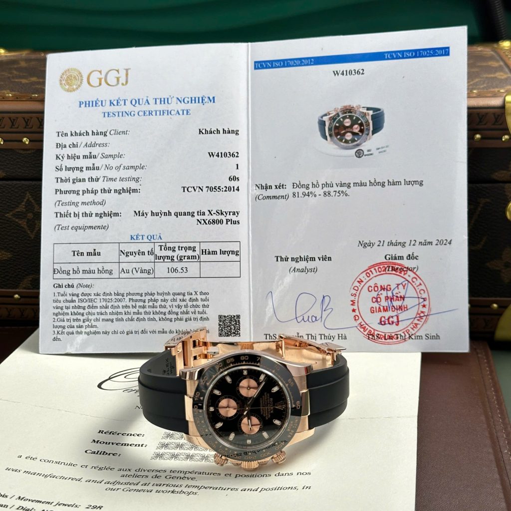 Đồng Hồ Rolex Cosmograph Daytona 116515LN Replica 11 Bọc Vàng Thật Mặt Đen 40mm (2)