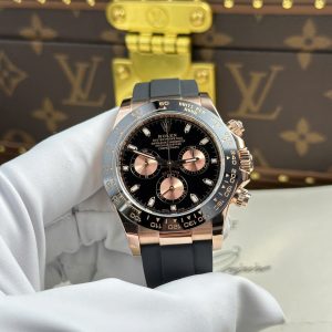 Đồng Hồ Rolex Cosmograph Daytona 116515LN Replica 11 Bọc Vàng Thật Mặt Đen 40mm (2)