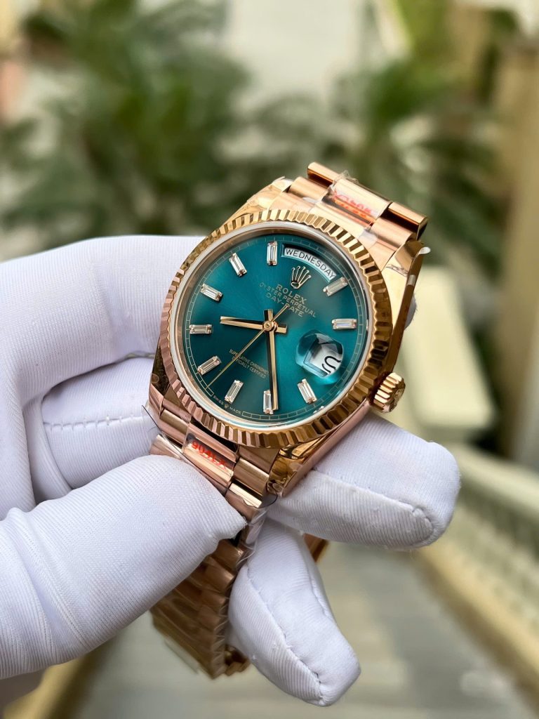 Đồng Hồ Rolex Day-Date 128235 Cọc Số Độ Kim Cương Moissanite Trọng Lượng 158gram QF 36mm (2)