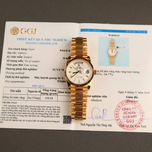 Đồng Hồ Rolex Day-Date Chế Tác Bọc Vàng Thật Mặt Số Khảm Xà Cừ 36mm (2)