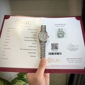 Đồng Hồ Rolex Day-Date Chếc Tác Đính Kim Cương Moissanite Cọc Số Đá 7 Màu 36mm (2)