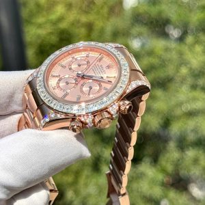 Đồng Hồ Rolex Daytona 126595TBR Chế Tác Bọc Vàng Đính Kim Cương Moissanite Baguette 40mm (2)