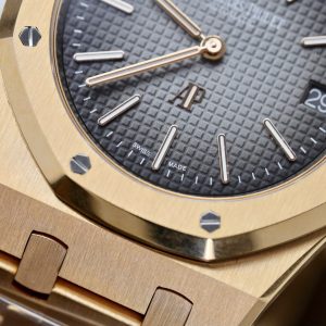 Đồng Hồ Audemars Piguet Chế Tác Royal Oak Jumbo 16202OR Bọc Vàng Thật Nhà Máy ZF 39mm (2)