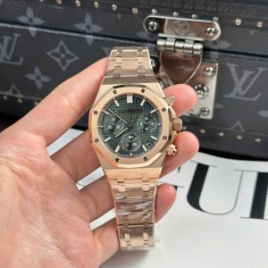 Đồng Hồ Audemars Piguet Royal Oak 26240 Mạ Vàng Hồng Rep 11 Mặt Xanh Lá Cây APS 41mm (2)