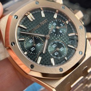 Đồng Hồ Audemars Piguet Royal Oak 26240 Mạ Vàng Hồng Rep 11 Mặt Xanh Lá Cây APS 41mm (2)