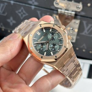 Đồng Hồ Audemars Piguet Royal Oak 26240 Mạ Vàng Hồng Rep 11 Mặt Xanh Lá Cây APS 41mm (2)