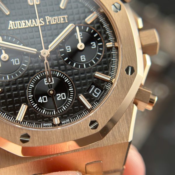 Đồng Hồ Audemars Piguet Royal Oak 26240 Replica 11 Màu Vàng Hồng Mặt Đen APS 41mm (2)