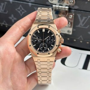 Đồng Hồ Audemars Piguet Royal Oak 26240 Replica 11 Màu Vàng Hồng Mặt Đen APS 41mm (2)