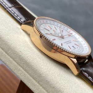 Đồng Hồ Breitling Navitimer Rose Gold Mặt Số Trắng Nhà Máy BLS 41mm (9)