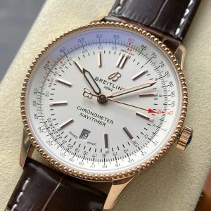 Đồng Hồ Breitling Navitimer Rose Gold Mặt Số Trắng Nhà Máy BLS 41mm (9)