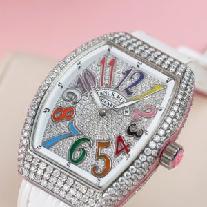 Đồng Hồ Chế Tác Franck Muller V32 Đính Full Kim Cương Moissanite Nhà Máy ABF 36mm (2)