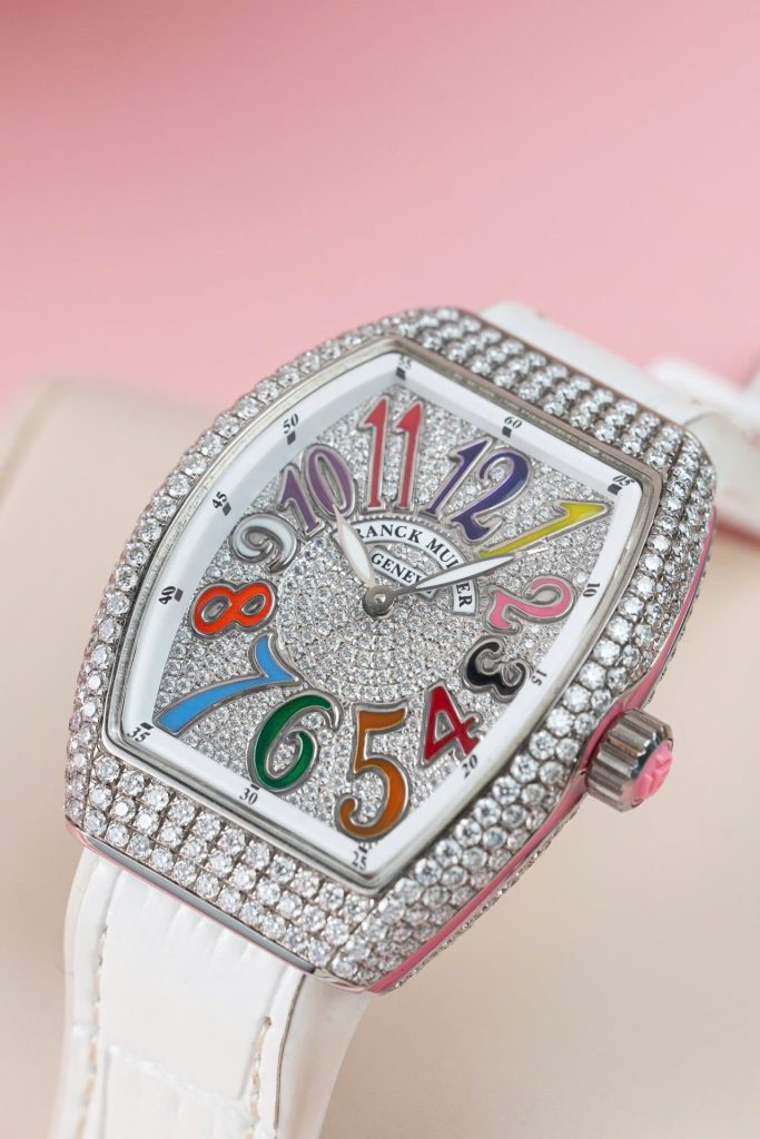 Đồng Hồ Chế Tác Franck Muller V32 Đính Full Kim Cương Moissanite Nhà Máy ABF 36mm (2)