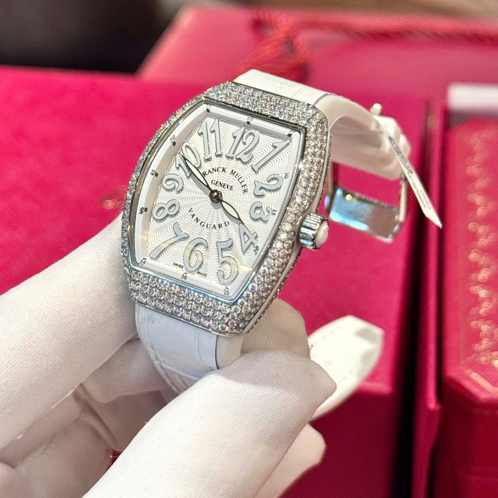 Đồng Hồ Franck Muller V32 Chế Tác Đính Full Kim Cương Moissanite Hong Kong 36mm (2)