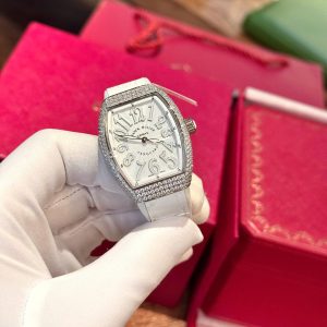 Đồng Hồ Franck Muller V32 Chế Tác Đính Full Kim Cương Moissanite Hong Kong 36mm (2)