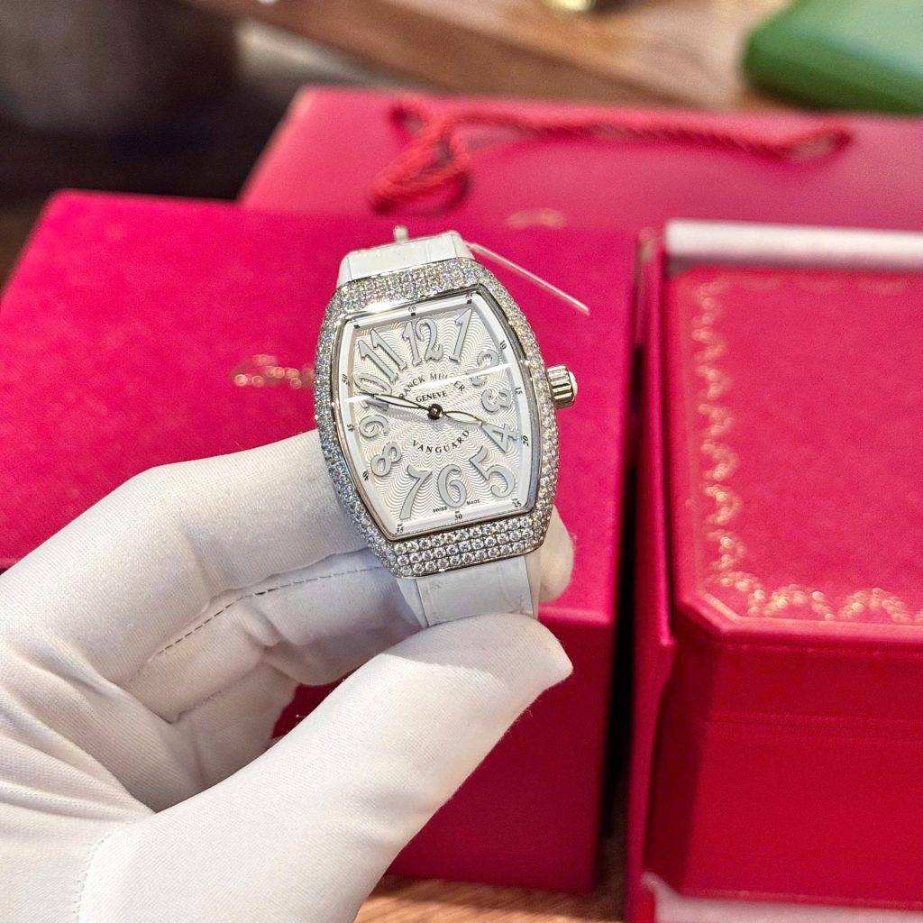 Đồng Hồ Franck Muller V32 Chế Tác Đính Full Kim Cương Moissanite Hong Kong 36mm (2)