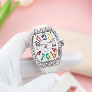 Đồng Hồ Franck Muller V32 Cọc Số 7 Màu Chế Tác Đính Kim Cương Moissanite 36mm (2)