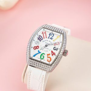 Đồng Hồ Franck Muller V32 Cọc Số 7 Màu Chế Tác Đính Kim Cương Moissanite 36mm (2)