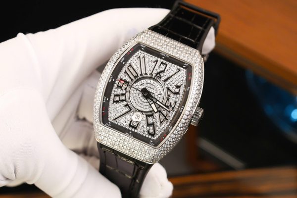 Đồng Hồ Franck Muller Vanguard V45 SC Replica 11 Đính Full Đá Nhà Máy ABF 45mm (2)