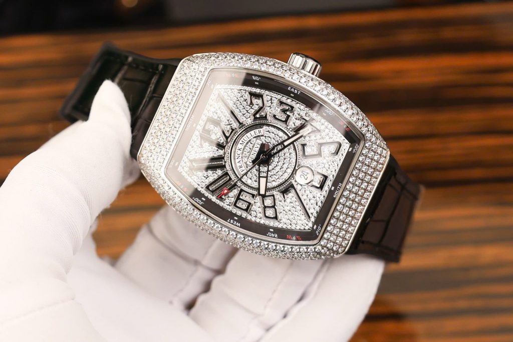 Đồng Hồ Franck Muller Vanguard V45 SC Replica 11 Đính Full Đá Nhà Máy ABF 45mm (2)