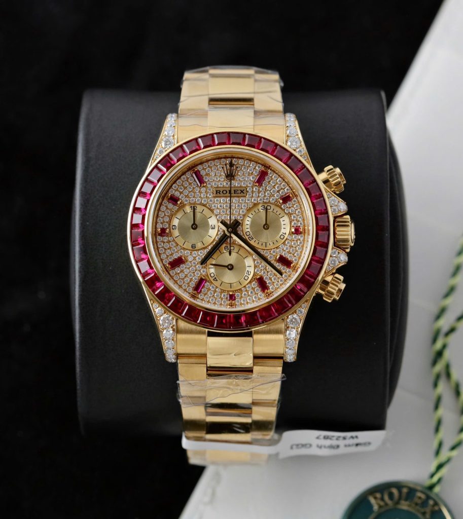 Đồng Hồ Rolex Daytona 126598TRU Chế Tác Bọc Vàng Thật + Ruby + Kim Cương Moissanite 40mm (2)