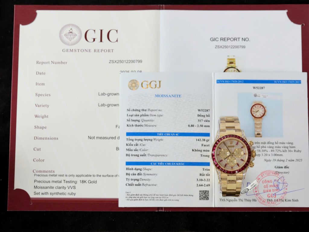 Đồng Hồ Rolex Daytona 126598TRU Chế Tác Bọc Vàng Thật + Ruby + Kim Cương Moissanite 40mm (2)
