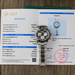 Đồng Hồ Rolex Daytona Chế Tác Mặt Khảm Xà Cừ Tím Cọc Số Kim Cương Moissanite 40mm (2)