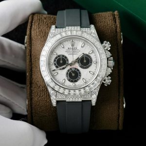 Đồng Hồ Rolex Daytona Chế Tác Mặt Thiên Thạch Độ Kim Cương Moissanite Baguette 40mm (2)