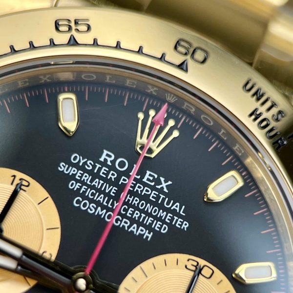 Đồng Hồ Rolex Daytona Replica 11 Mặt Đen Cọc Số Dạ Quang Nhà Máy BT 40mm (2)