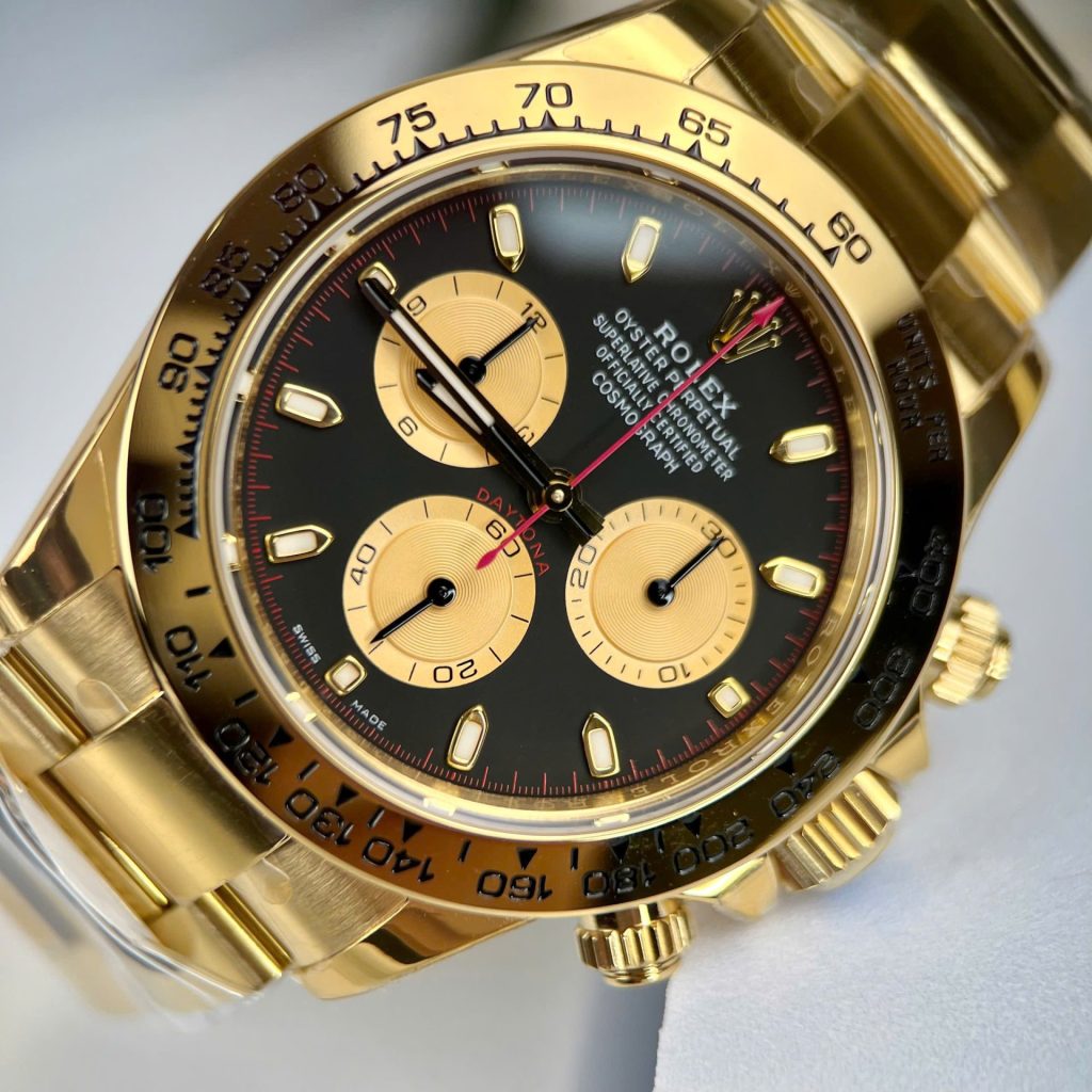 Đồng Hồ Rolex Daytona Replica 11 Mặt Đen Cọc Số Dạ Quang Nhà Máy BT 40mm (2)