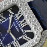 Đồng Hồ Cartier Santos Chế Tác Cọc Số + Vỏ Đính Kim Cương Moissanite 39 (2)