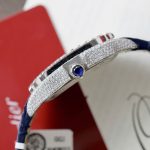 Đồng Hồ Cartier Santos Chế Tác Cọc Số + Vỏ Đính Kim Cương Moissanite 39 (2)