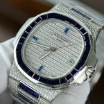 Đồng Hồ Patek Philippe Nautilus 5719 Chế Tác Đính Moissanite & Sapphire Baguette 40mm (1)