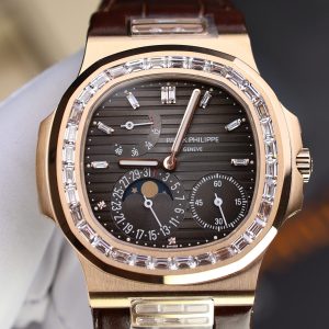 Đồng Hồ Patek Philippe Nautilus 5724 Rep 11 Mạ Vàng Hồng Chạy Full Chức Năng PPF 40mm (2)