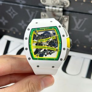 Đồng Hồ Richard Mille Replica 11 RM61-01 Manual Winding Yohan Blake Vỏ Gốm Trắng ZF 42.7x50 (2)