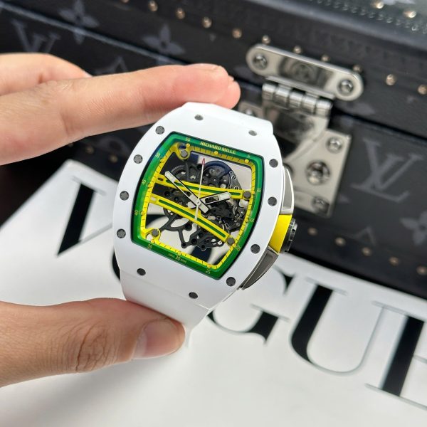 Đồng Hồ Richard Mille Replica 11 RM61-01 Manual Winding Yohan Blake Vỏ Gốm Trắng ZF 42.7x50 (2)