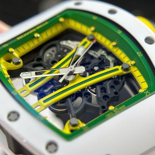 Đồng Hồ Richard Mille Replica 11 RM61-01 Manual Winding Yohan Blake Vỏ Gốm Trắng ZF 42.7x50 (2)